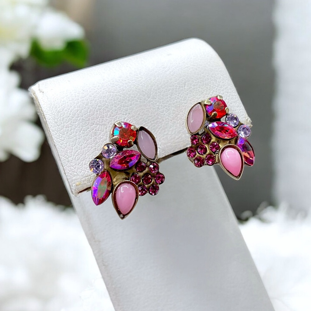 🌺Vintage Sorrelli Crystal/Rhinestone Earrings - Picture 2 of 10